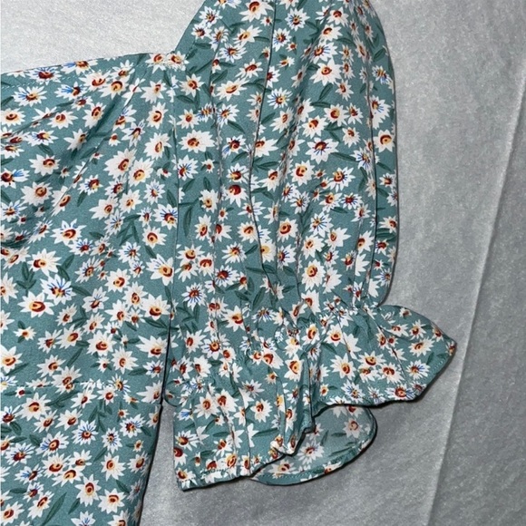 SHEIN Puff Sleeve Ruched Front Floral Dress X-Small - Picture 8 of 15